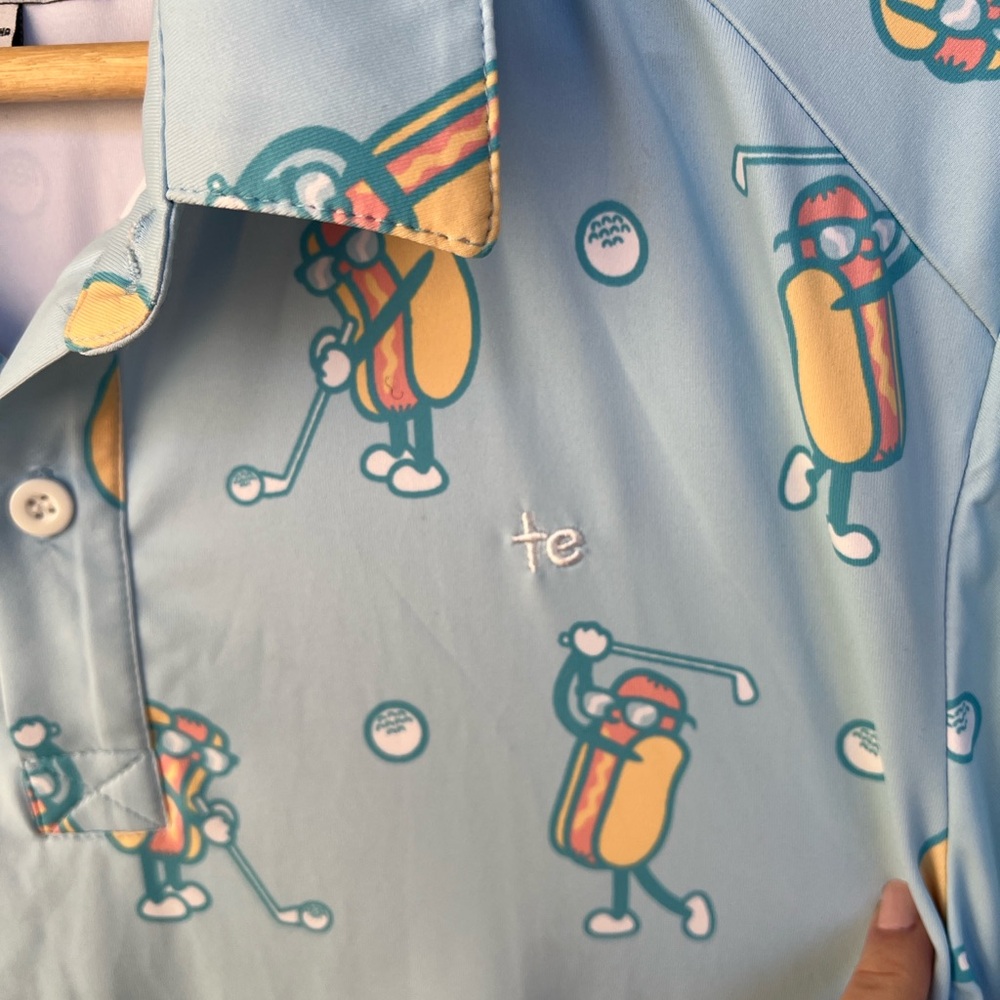 Tipsy Elves “Hot Dog” Golf Performance Polo Shirt - Picture 5 of 8